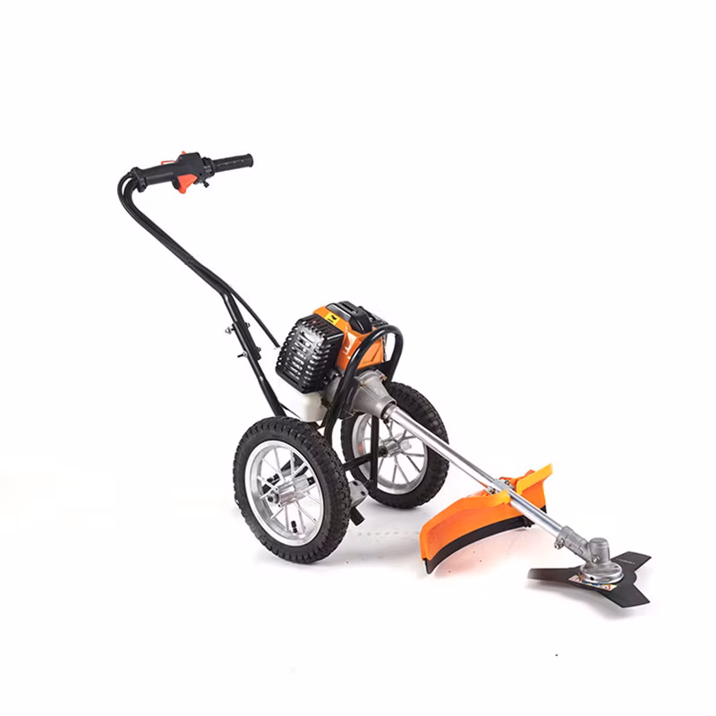 Flexible Wheeled Manual Multifunctional Lawn Mower Gasoliner Trimmer Grass Brush Cutter (TFC430)