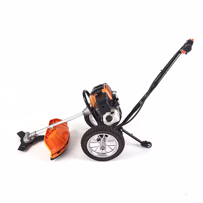 Flexible Wheeled Manual Multifunctional Lawn Mower Gasoliner Trimmer Grass Brush Cutter (TFC430)