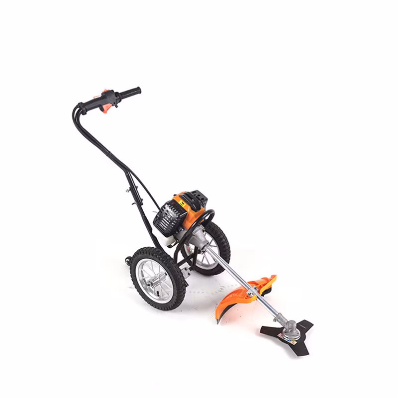 Flexible Wheeled Manual Multifunctional Lawn Mower Gasoliner Trimmer Grass Brush Cutter (TFC430)