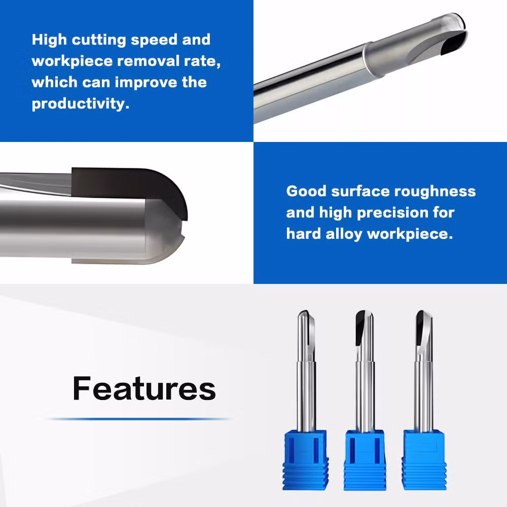 PCD Chamfering Milling Cutter Ball Type End Mills Cutter PCD Router Bits for Glass Ceramics Plastics Stone Wood