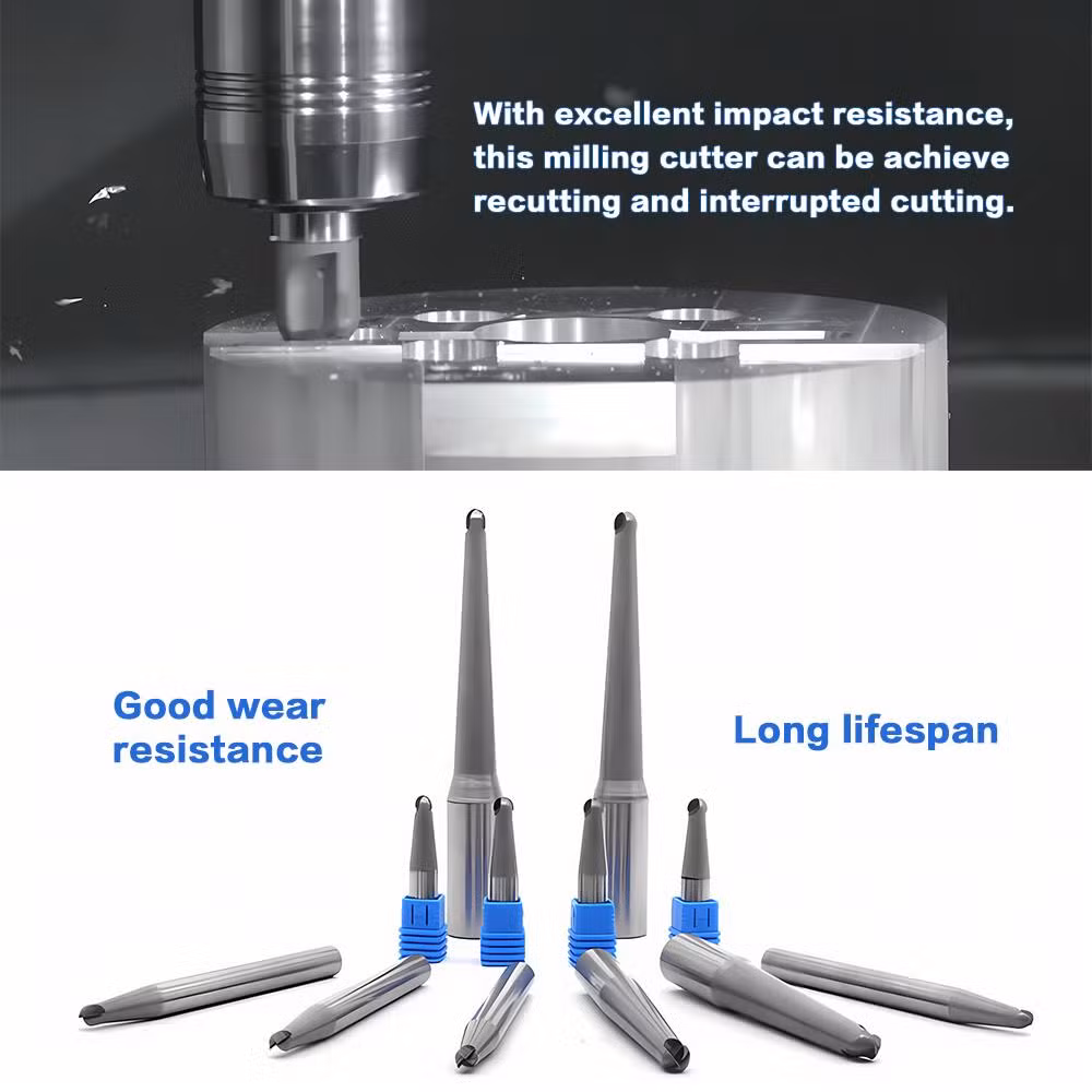 PCD Chamfering Milling Cutter Ball Type End Mills Cutter PCD Router Bits for Glass Ceramics Plastics Stone Wood