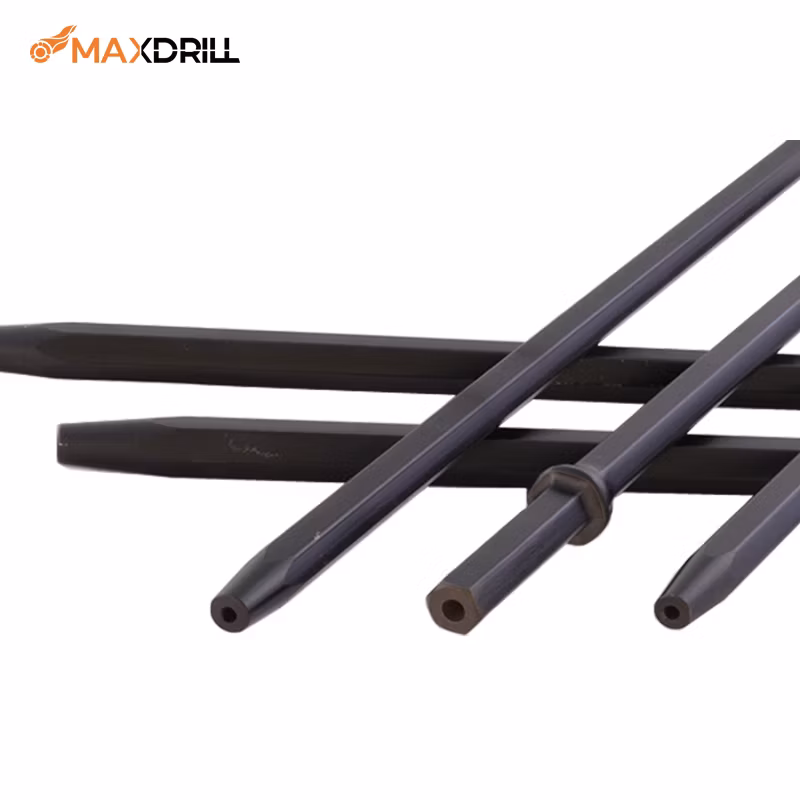 Taper Drill Rod 7 Degree 1200mm Hex Shank 25*108mm for Quarrying