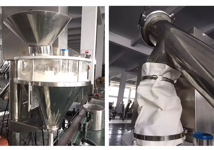Semi Automatic Chemical Flour Spice Coffee Milk Protein Baby Talc Powder Screw Dosing Filler Auger Filling Packing Machine (pre-made bag, cans)