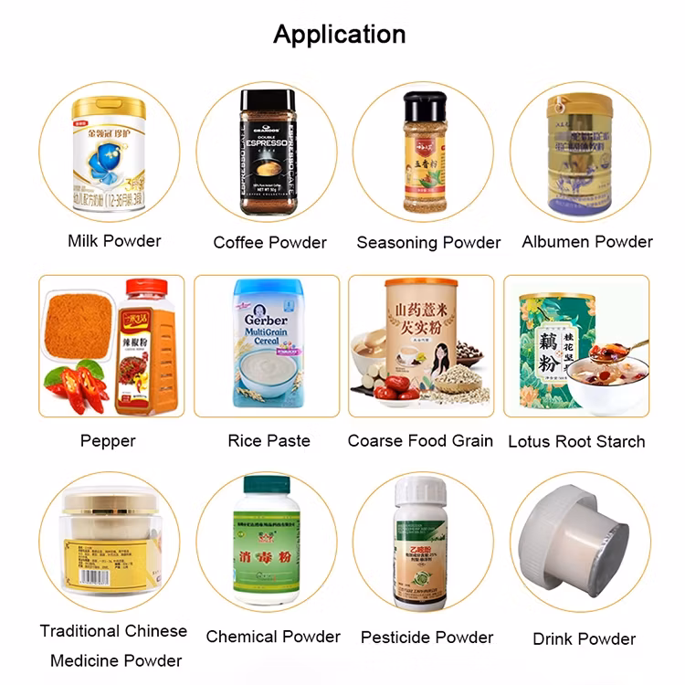 Semi Automatic Chemical Flour Spice Coffee Milk Protein Baby Talc Powder Screw Dosing Filler Auger Filling Packing Machine (pre-made bag, cans)