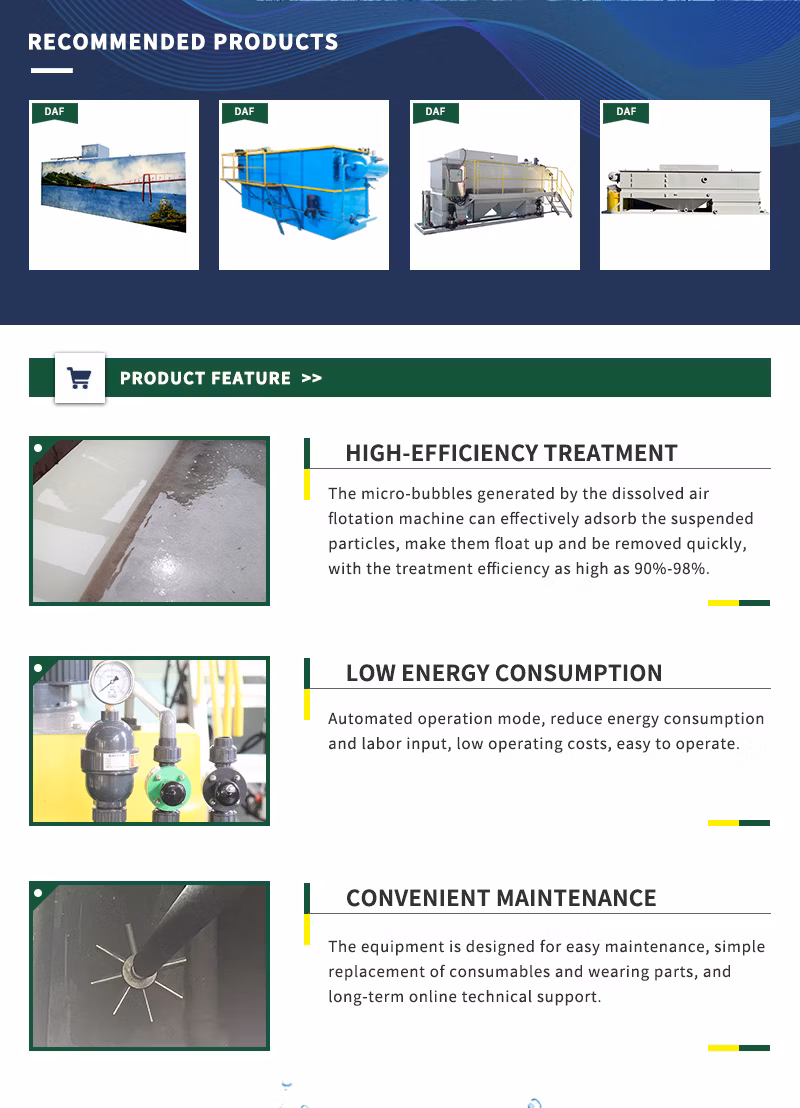 Customized Waste Water Treatment for Dairy Plant Horizontal Dissolved Air Flotation Machine
