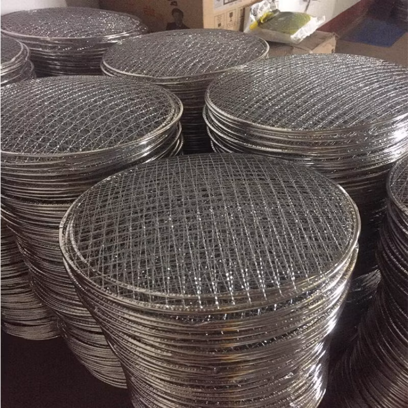 Round Cooking Grates Nonstick Stainless Steel with Handle Cooking Grid BBQ Grate for Outdoor Barbecue
