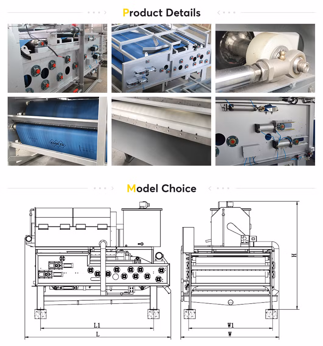 Belt Press Sludge Dewatering Machine Widely Used in Sewage Filtration and Reuse