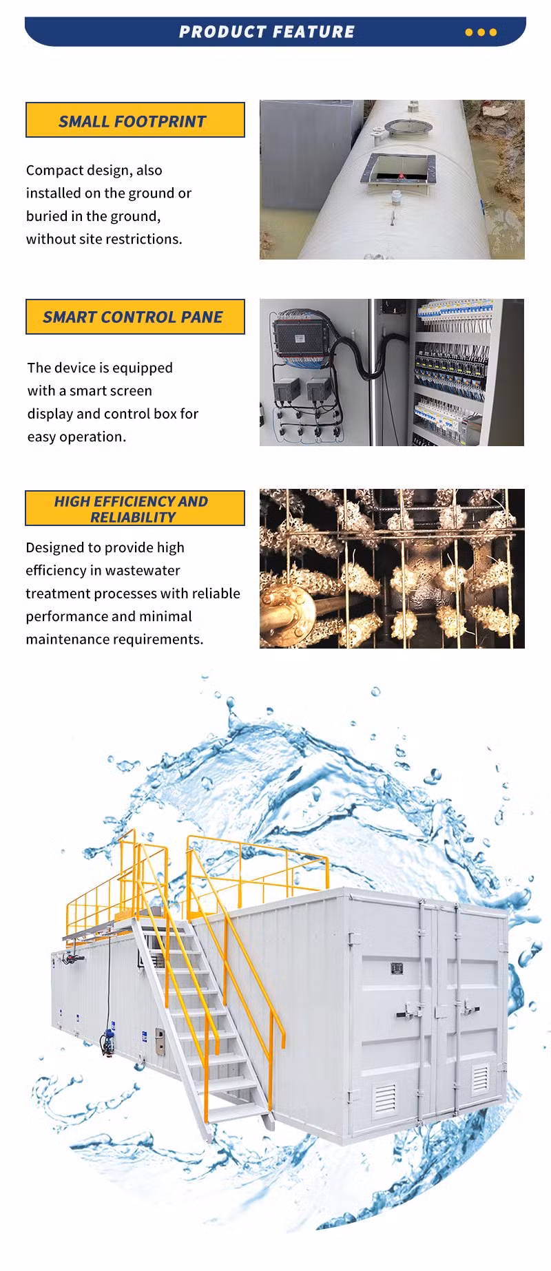Sewage Purification System Mobile Package Wastewater Treatment Plant Farms Mbbr Wastewater Treatment System