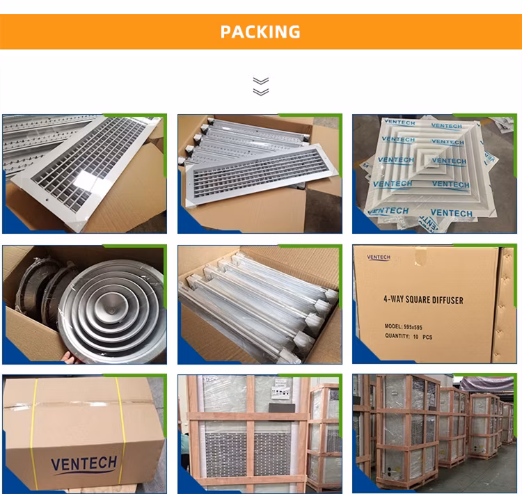 Aluminum Ceiling Air Diffuser Linear Slot Diffuser with Adaptor Dia. 200