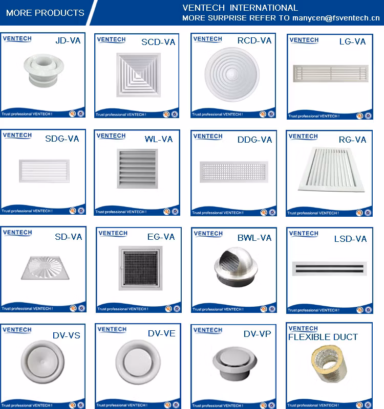 Aluminum 4 Way Ceiling Square Air Diffuser Return Diffuser