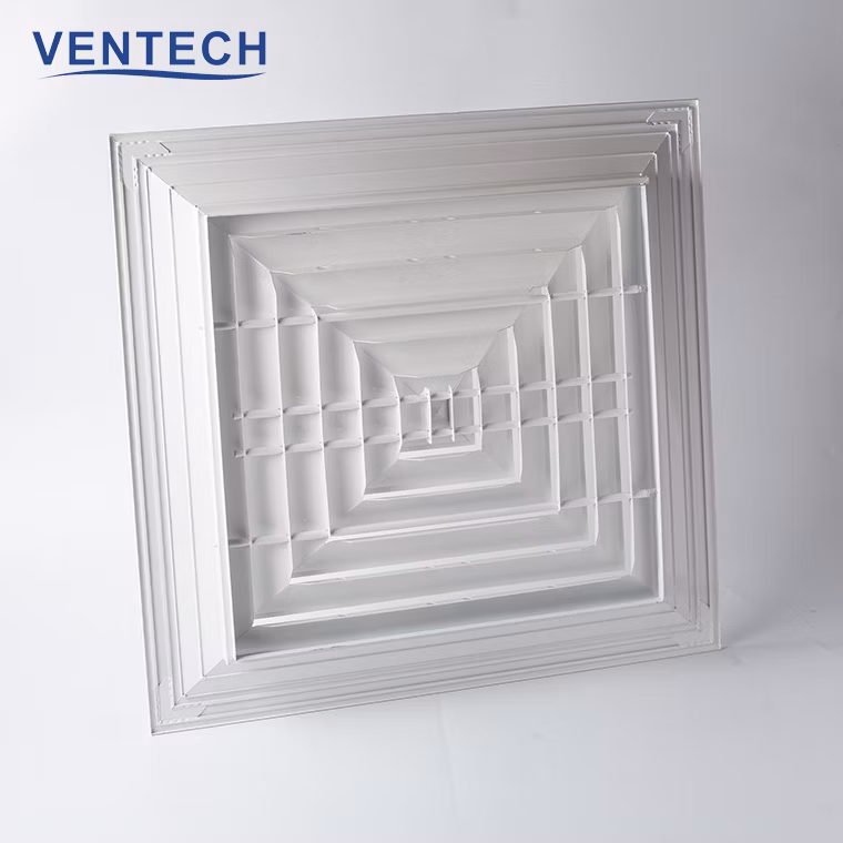 High Quality Aluminum 4 Way Square Return Air Diffuser Ceiling AC Diffuser