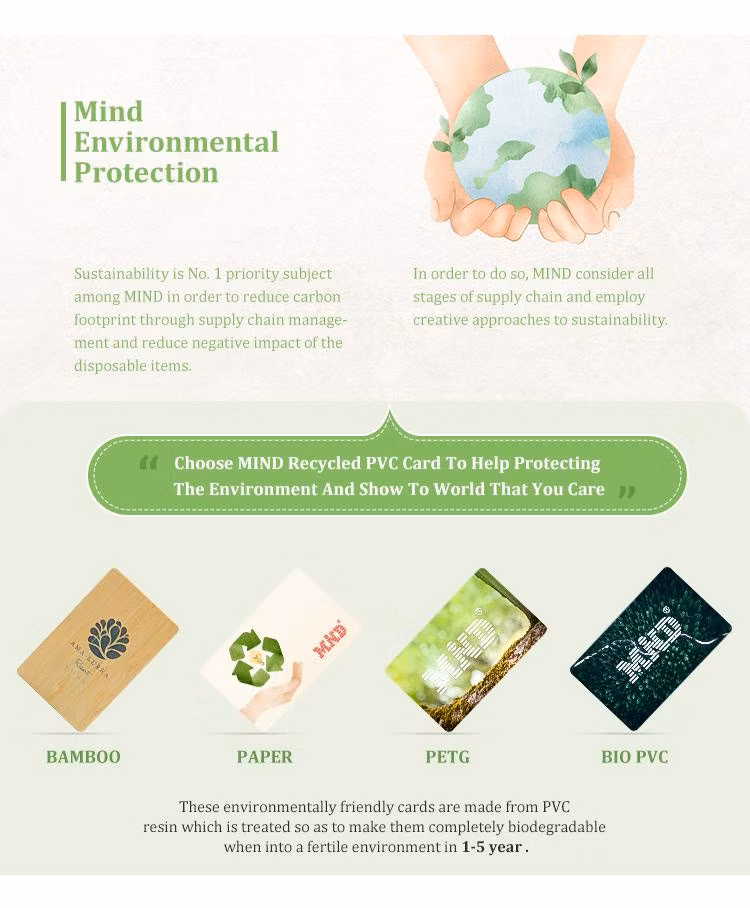 Eco-Friendly Materials RFID Chip Eco Friendly Bio Paper Access Control Card
