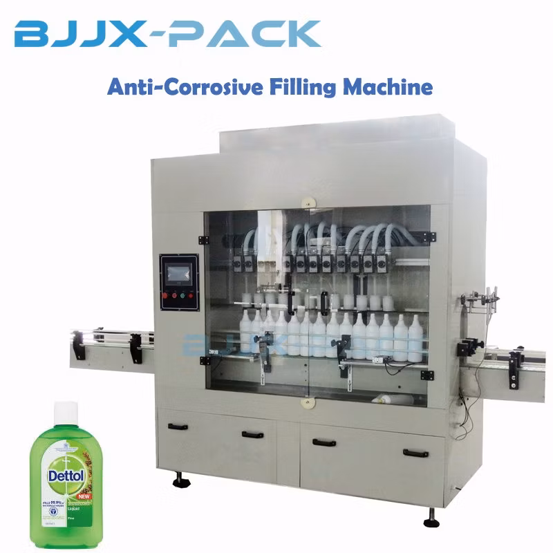 Bjjx Pack Full Automatic Explosion Proof Piston Dosing 1 Gallon Bottle Liquid/Gel/Detergent Filling Machine 8 Heads Filler Line