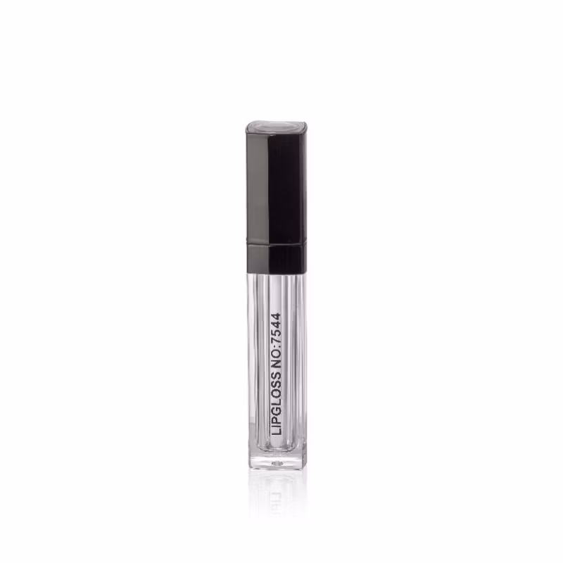 Private label Empty Elegant Plastic Double Walled Air Tight Lip Gloss Tube Lip Butter Balm Tube Lip Plumper Tube with Wand Brush