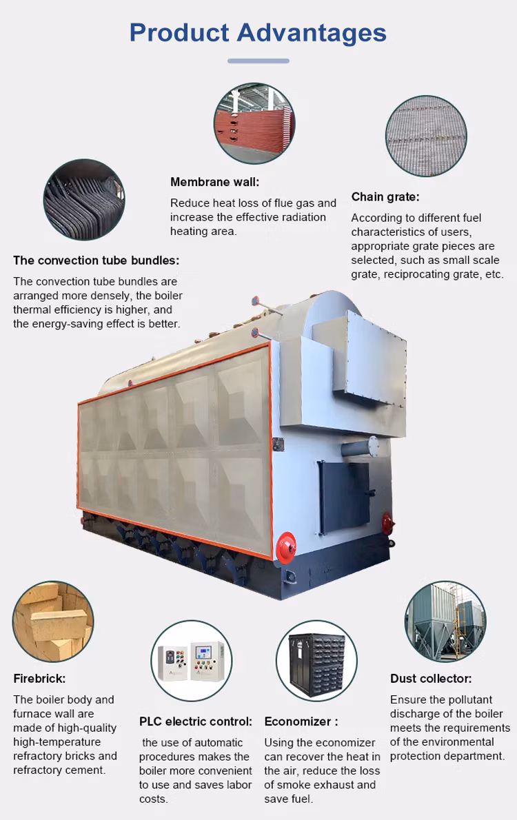 Fireproof Protect Design 2ton Solid Firing Steam Wood Boiler Manufactures 2000kgs Strawdust Steam Boiler