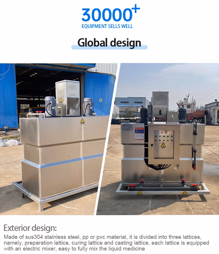 Hot Automatic Polymer Preparation Unit Chemical Polymer Dosing Mixing Flocculation System