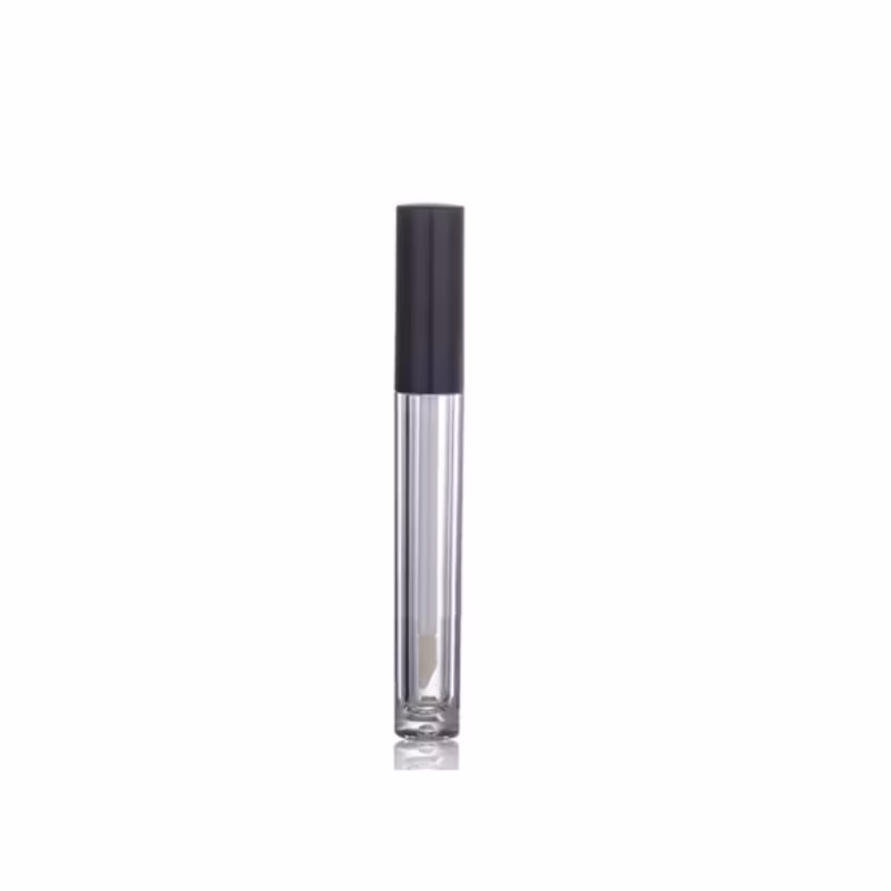 Private label Empty Elegant Plastic Double Walled Air Tight Lip Gloss Tube Lip Butter Balm Tube Lip Plumper Tube with Wand Brush