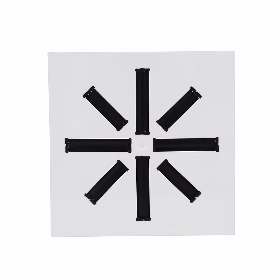 4 Way Ceiling Iron Ventilation System Square Diffuser Air Adjustable Swirl Diffuser