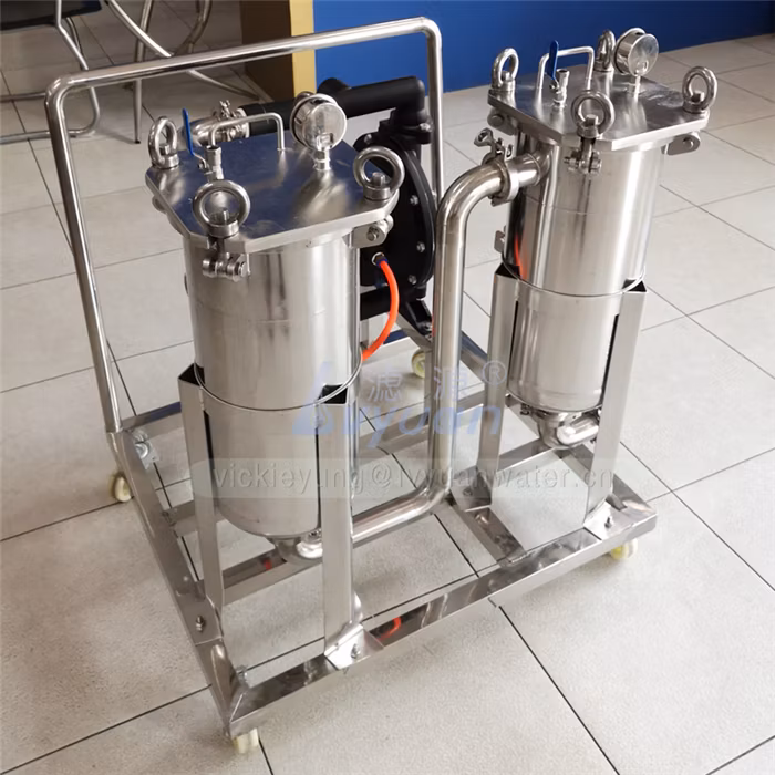 Reusable Water Purification Ss 304 316 Material Single Stainless Water Filter Housing Bag Filter System with Water/Air Pump