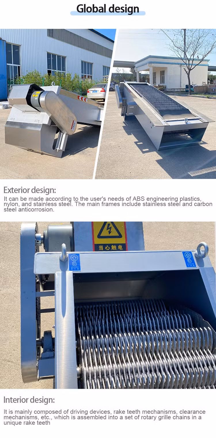 Bar Screen Machine for Big Solids Removal Printing and Dyeing Industrial Wastewater Treatment