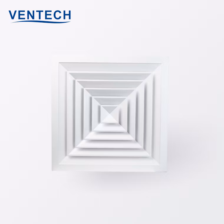 High Quality Aluminum 4 Way Square Return Air Diffuser Ceiling AC Diffuser