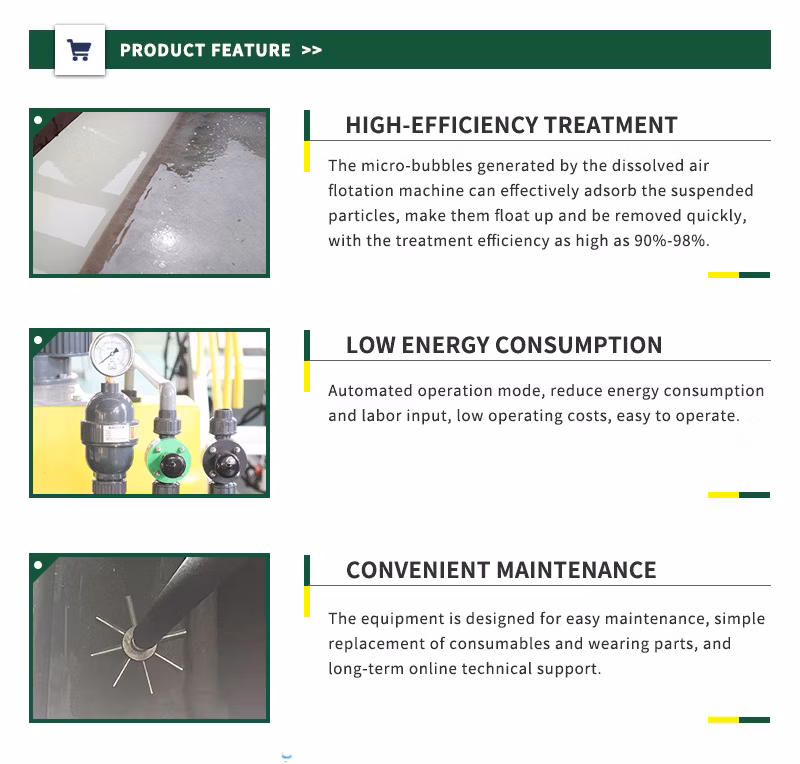 Customized Waste Water Treatment for Dairy Plant Horizontal Dissolved Air Flotation Machine