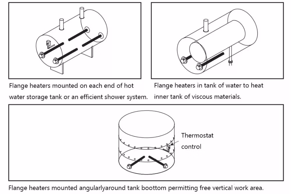 12V/24V/36V/48V DC 200W/300W/600W/900W/1000W Electric Flange Submersible Water Immersion Tubular Solar Bath Heater