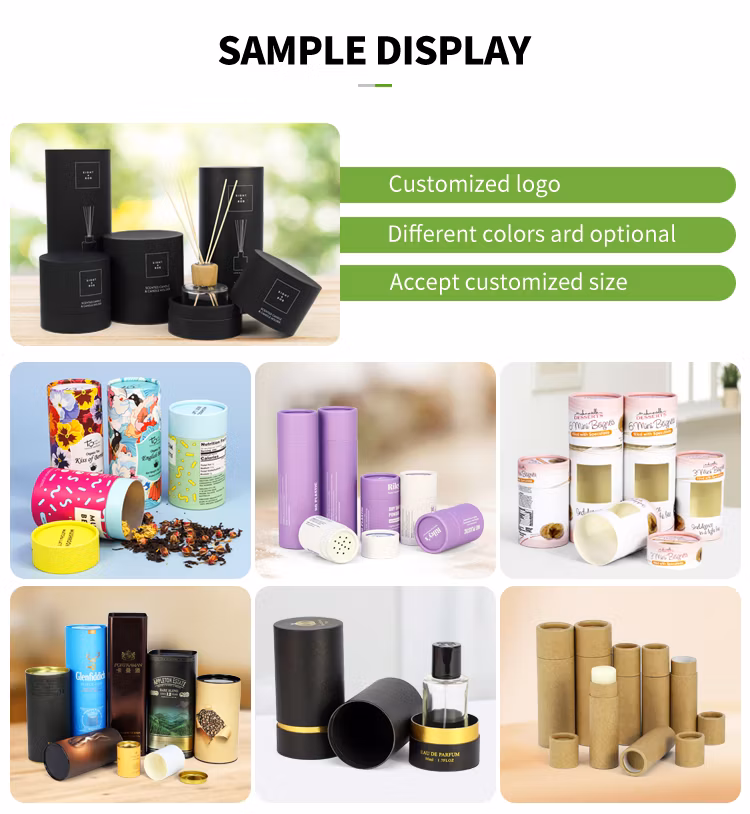 Eco Black Round Paper Tube Box Packing Food Grade Kraft Paper Cardboard Cylinder Tea Coffee Beans Packaging Tube with Air Valve