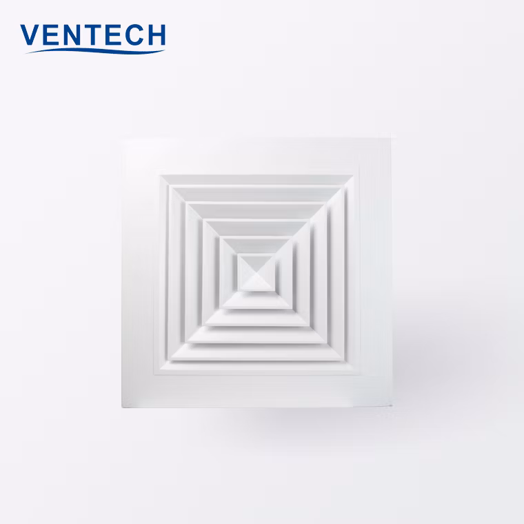 High Quality Aluminum 4 Way Square Return Air Diffuser Ceiling AC Diffuser