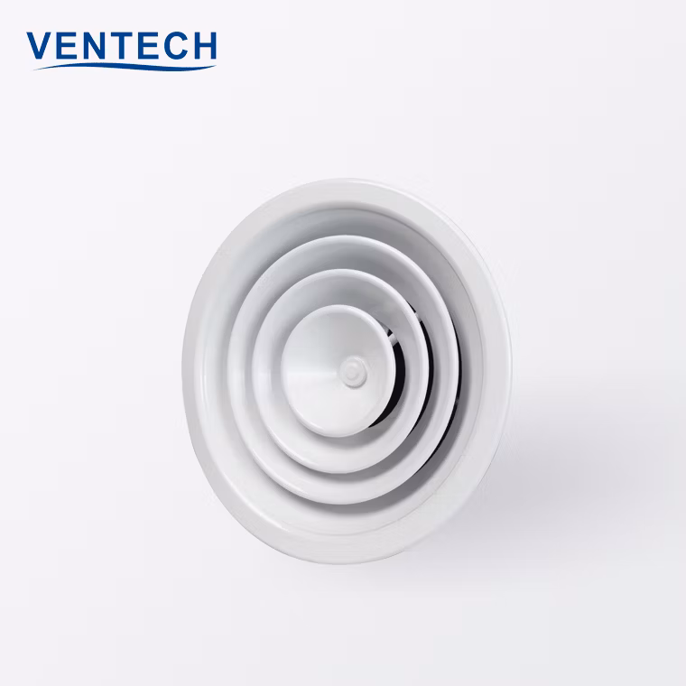 Ventilation Aluminum High Capacity Volume Ceiling Supply Round Air Diffuser with Damper