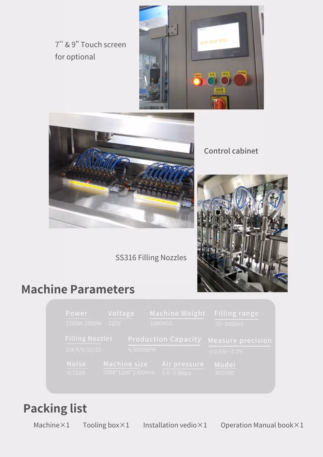 Bjjx Pack Full Automatic Explosion Proof Piston Dosing 1 Gallon Bottle Liquid/Gel/Detergent Filling Machine 8 Heads Filler Line