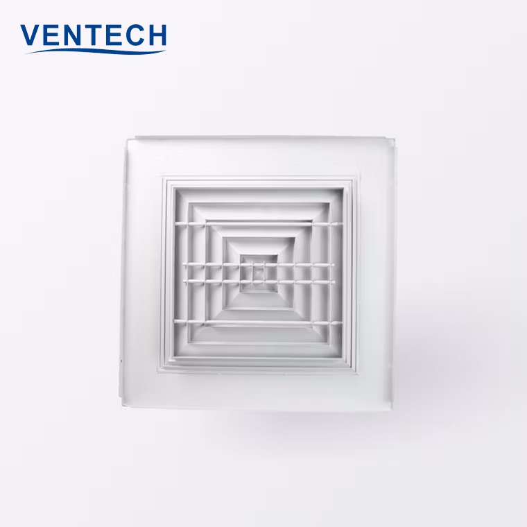 High Quality Aluminum 4 Way Square Return Air Diffuser Ceiling AC Diffuser