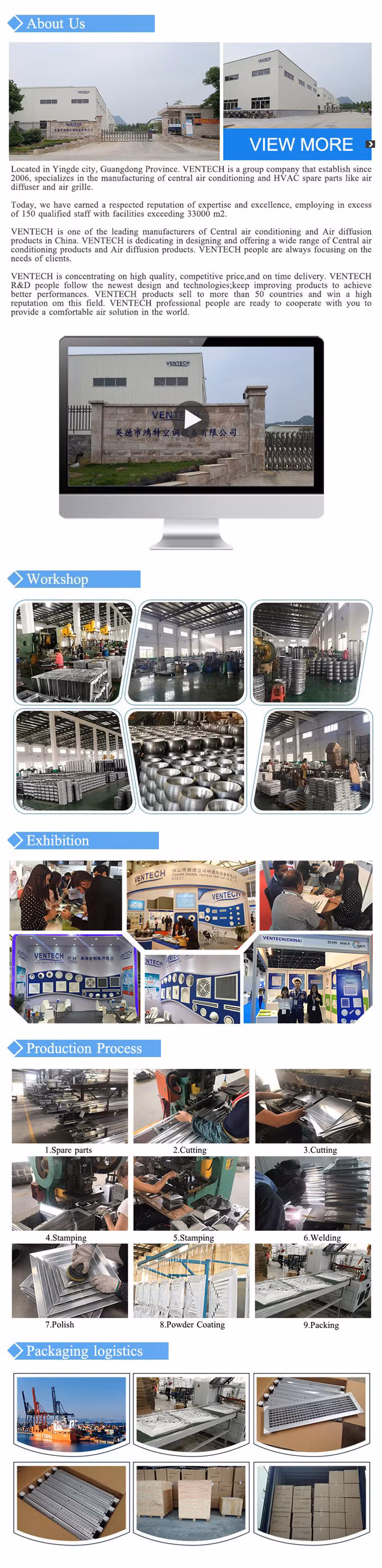 Round Ceiling Diffuser Supply Disc Valve Air Diffuser