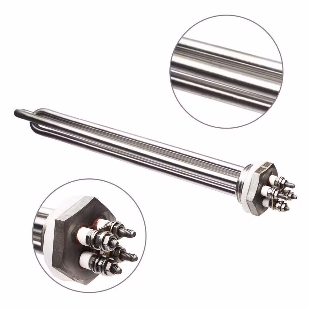 3kw Industrial Flange Heating Element Water Immersion Tubular Heater with Thermostat