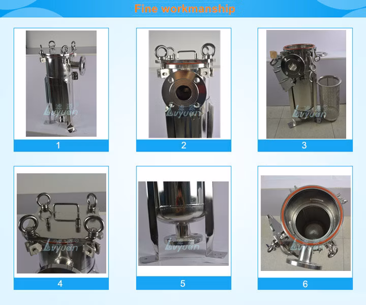 Reusable Water Purification Ss 304 316 Material Single Stainless Water Filter Housing Bag Filter System with Water/Air Pump