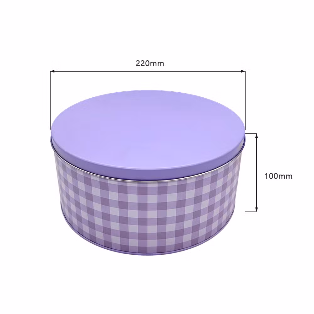 Round Shape Custom Design Food Grate Packaging Biscuit Chocolate Tin Box Packaging