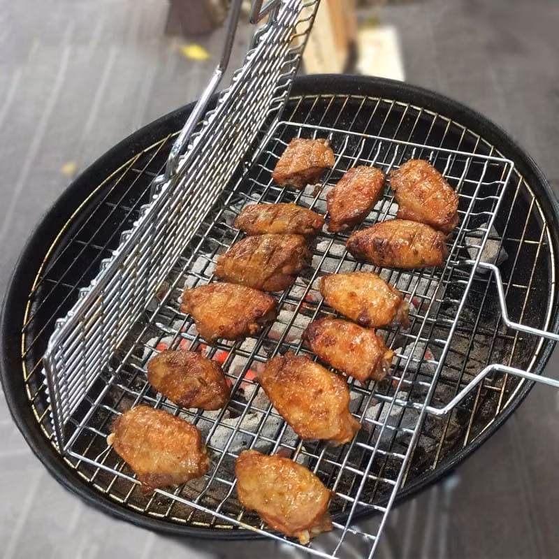 Round Cooking Grates Nonstick Stainless Steel with Handle Cooking Grid BBQ Grate for Outdoor Barbecue