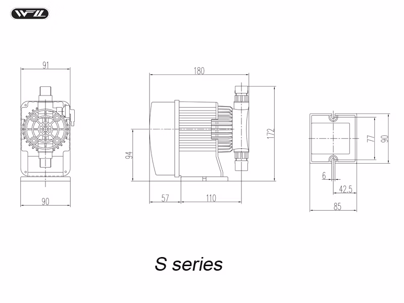 Well-off 6lph 7bar Automatic Electromagnetic Diaphragm Acid Metering Dosing Pump