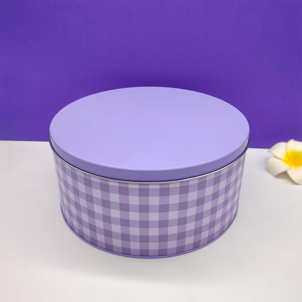 Round Shape Custom Design Food Grate Packaging Biscuit Chocolate Tin Box Packaging