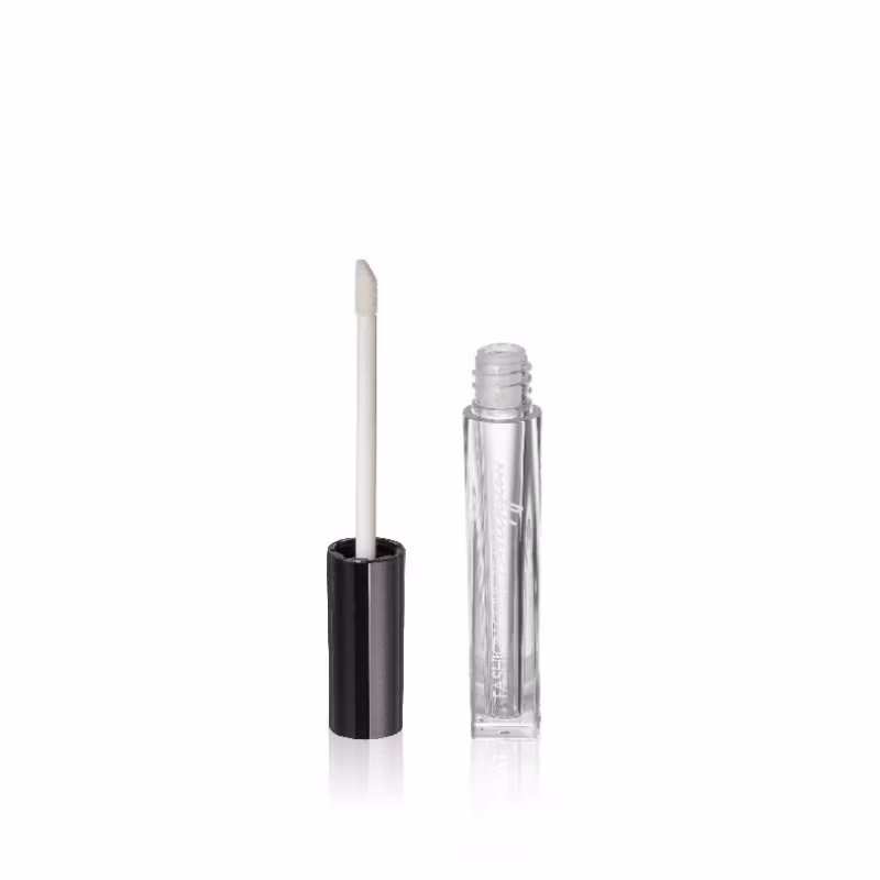 Private label Empty Elegant Plastic Double Walled Air Tight Lip Gloss Tube Lip Butter Balm Tube Lip Plumper Tube with Wand Brush