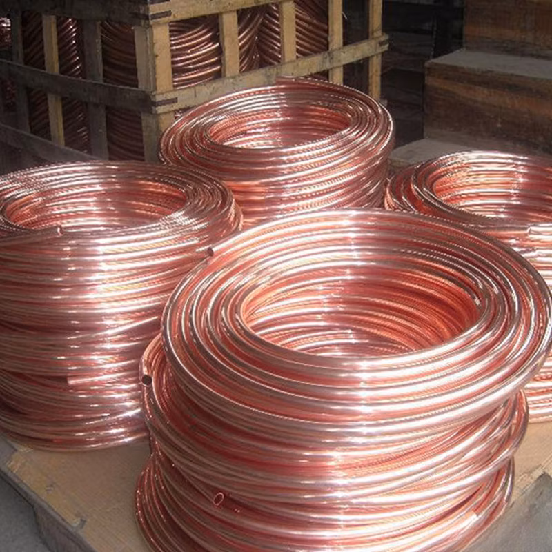 Copper Coiled Tube Air Condition C10100 C10200 C10300 C10400 C10500 C10700 C10800 Conduct Electricity and Heat Semi-Hard Purple Brass Pure Copper Coiled Pipe