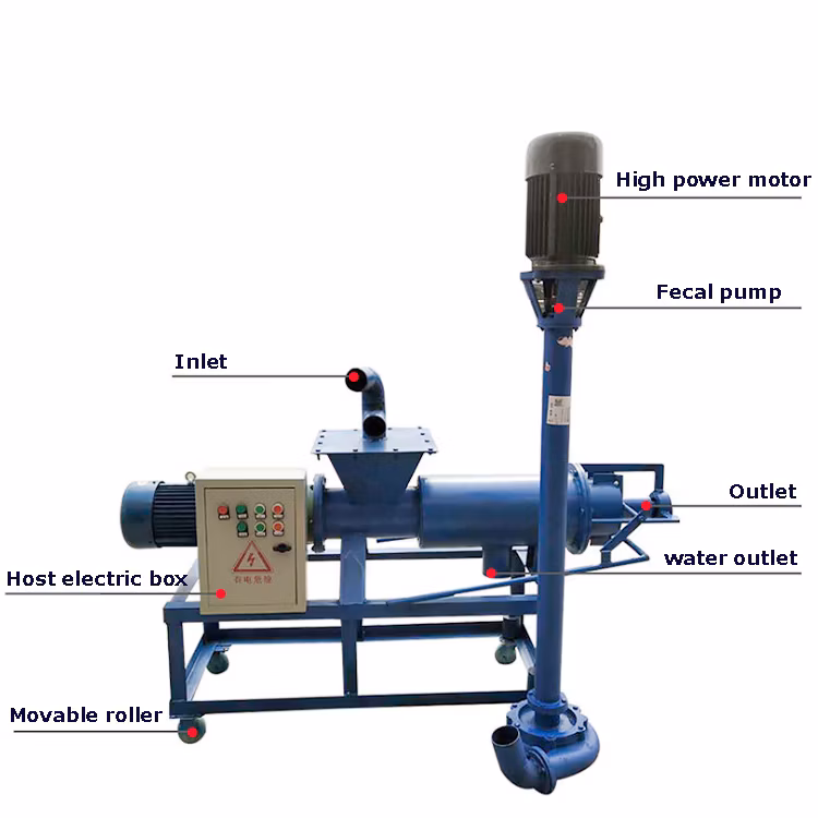 Animal Manure Dewatering Machine Screw Press Cow Manure Dewater Machine Dehydration Solid-Liquid Separator Manure Dryer Machine Manure Solid Liquid Separator
