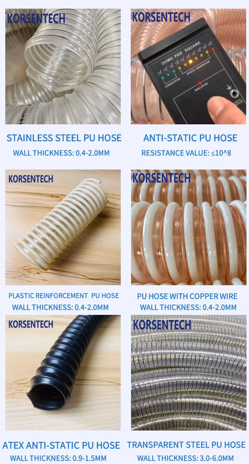 Food Grade PU Tubes Reinforced with Steel, Can Deliver Food, Medicine, Powder, Air