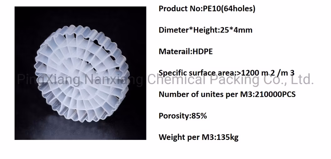 Nanxiang Biological Media Mbbr Media Price Mbbr Bio Filter Media Membrane Biofilm Reactor