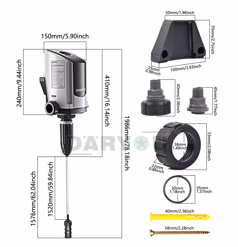 Daryou Liquid Injection Rate 0.02-60L/H Farm Livestock Automatic Dosing Pump for Dosing Chemical