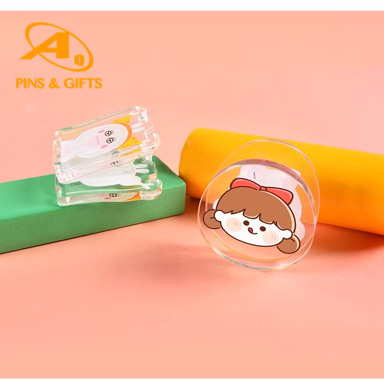 Promotional Custom Printing Logo Acrylic/Printed Stainless Steel/ Metal /3D Soft PVC Bookmark Paper Clip