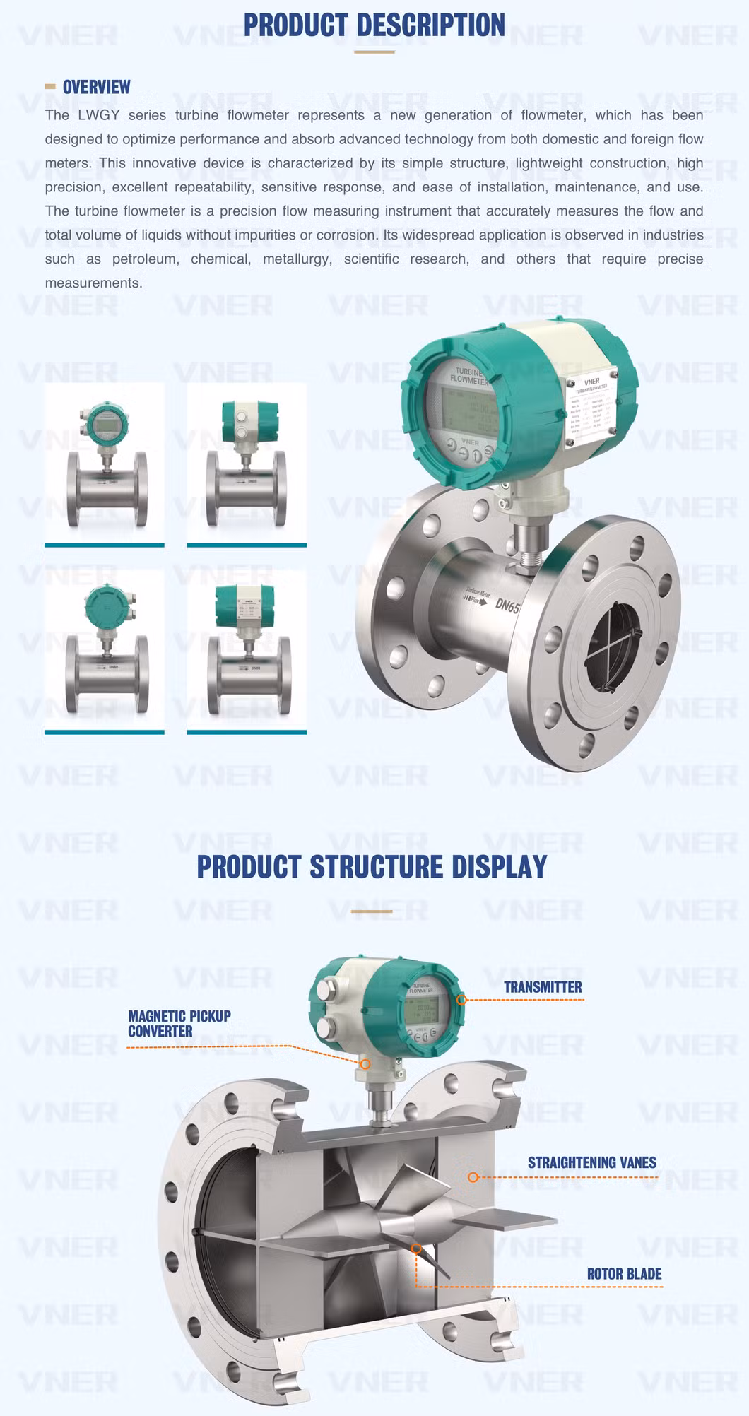 Long Warranty Factory Price Stainless Steel Turbine Flowmeter Water Flow Meter