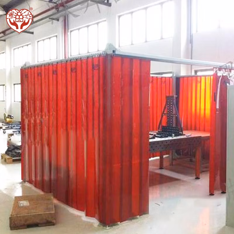 Xieren Bulk Roll Yellow and Blue Free-Standing Booth Curtains Welding PVC Curtain