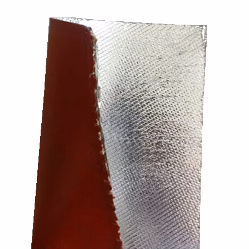 Exhaust Removable Insulation Blanket Raw Material Aluminized Glass Fiber Cloth Aluminum Coated Radiant Heat Reflective Fiberglass Fabric