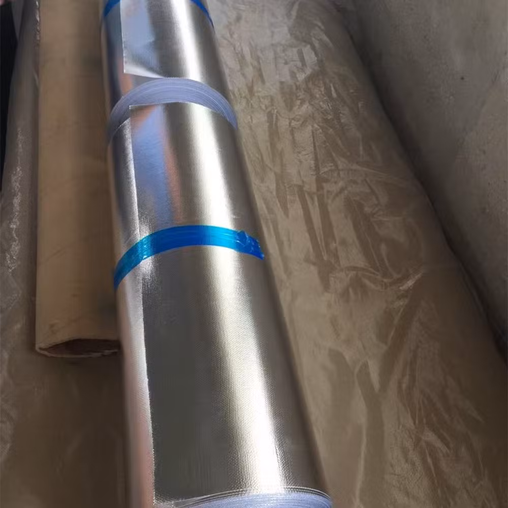 Exhaust Removable Insulation Blanket Raw Material Aluminized Glass Fiber Cloth Aluminum Coated Radiant Heat Reflective Fiberglass Fabric